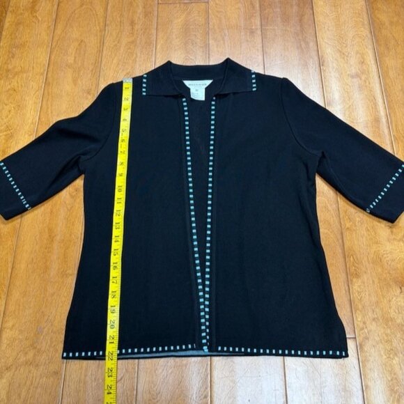 MISOOK Womens Open Front Collared Cardigan Shirt Size XS Preppy Career Classic - Picture 7 of 11